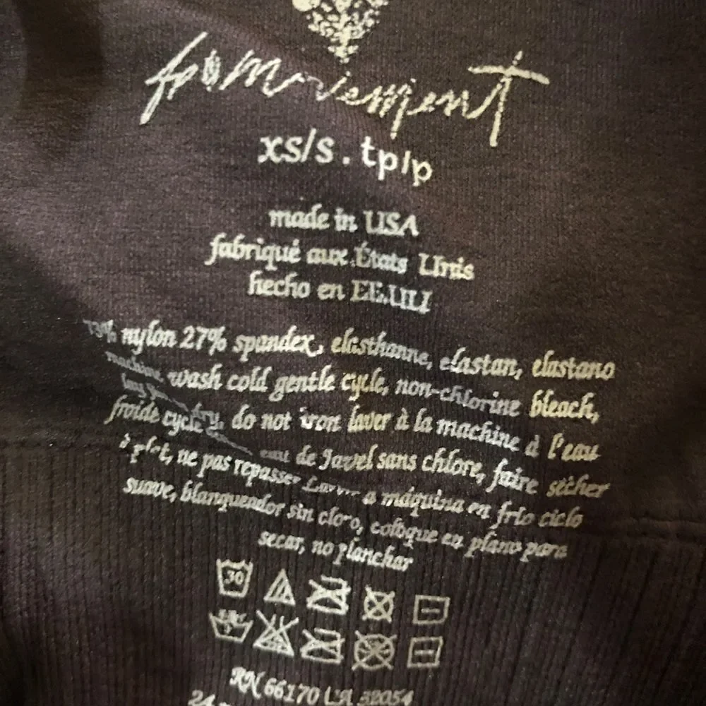 FREE PEOPLE MOVEMENT GOOD KARMA CROP TANK WOMENS XS/S YOGA ACTIVE WORKOUT TOP
